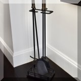D08. Iron fireplace tool set. 